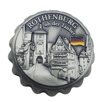 #ad Rothenburg ob der Tauber Germany Fridge Magnet Travel Souvenir Bottle Cap Opener
