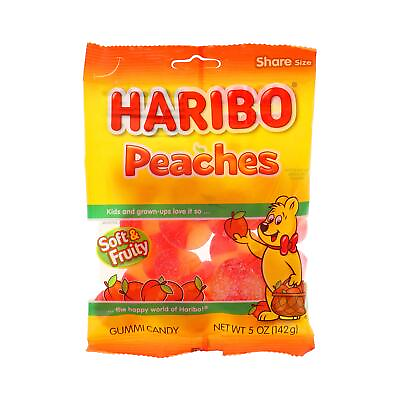 #ad Haribo Gummi Candy Peaches 5 ounces Pack of12