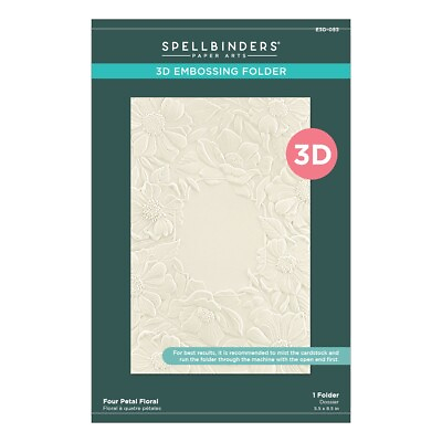 #ad Spellbinders 3D Embossing Folder 5.5quot;x8.5quot; Four Petal Floral