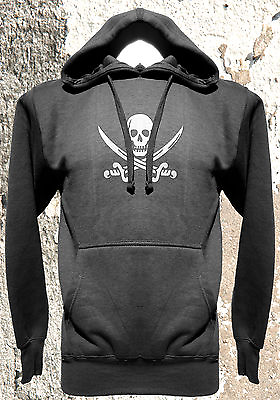 #ad Jolly Roger Pirate Skull Cross Swords Pullover Hoodie Snowboard Skateboard S XXL
