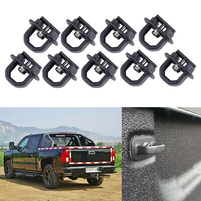 #ad 9 PCS Tie Down Anchor Truck Bed Side Wall Anchors Fit for GMC Chevy Black Metal