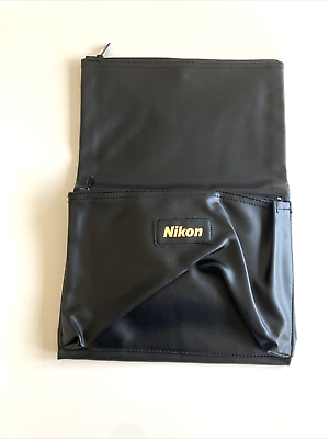 #ad Nikon Logo Clutch Bag Black in hand rare