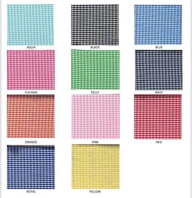 #ad 1 4quot; Gingham Fabric Poly Cotton Blend By The Yard Various Colors