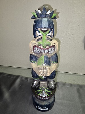 #ad Seattle Seahawks 16quot; Tiki Man Football Player Totem Pole By Forever Collectibles
