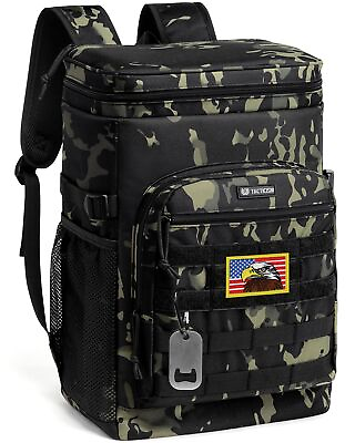 #ad Backpack Cooler 38 Cans Tactical Lunch Backpack for Men Work Molle Soft Coo...
