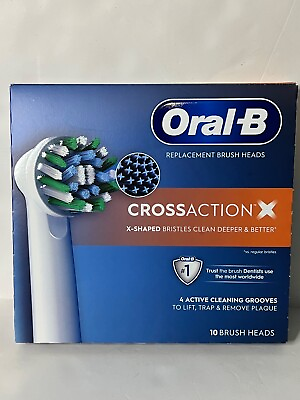 #ad Oral B Cross Action X Replacement Brush Heads 10 Count Sealed VARIETY