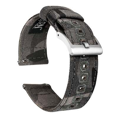 #ad Grey Camouflage Crafted Canvas Watch Band Watch Band