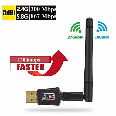 #ad 1200Mbps Long Range AC1200 Dual Band 5GHz Wireless USB 3.0 WiFi Adapter Antenna