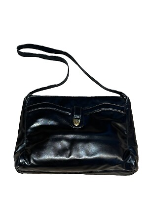 #ad Vintage Etienne Aigner Womens Shoulder Bag Purse Handbag Black Leather