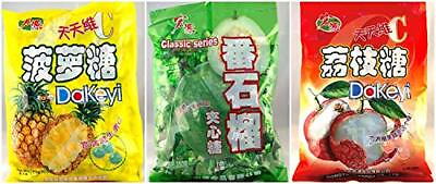 #ad Hong Yuan Pineapple Guava Lychee Candy 3 130 Count Pack of 3 Multicolor