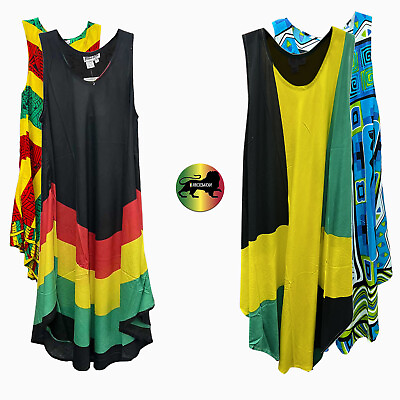 #ad Sleeveless Women#x27;s Sundress Jamaica Beach Rasta Reggae Hawaii Ladies Dress