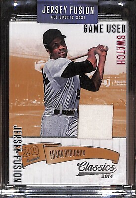 #ad 2014 Jersey Fusion Game Used Swatch #JF FR80 Frank Robinson