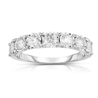 #ad 14K White Gold 1 Cttw Diamond Wedding Band Ring for Women