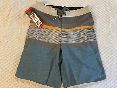 #ad Boys#x27; 10 12 Blue Gray amp; Orange Striped Boardshorts by Hang Ten NEW WITH TAGS