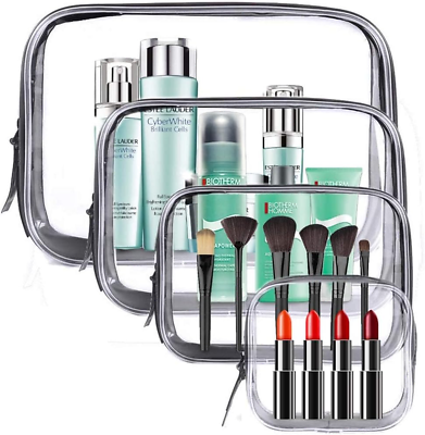 #ad Clear Travel Bags for Toiletries and Cosmetic TSA Approved Clear Organizer Bags
