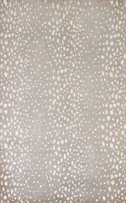 #ad Polka Dot Modern Indian Moroccan Gray Ivory Wool Hand knotted Area Rug 5#x27;x8#x27;