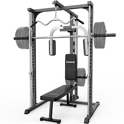 #ad Smith Machine Power Cage Power Rack Squat Rack with Weight Bench Home Gym System