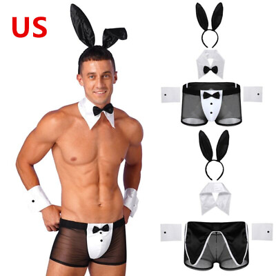 #ad US Men#x27;s Lingerie Gentleman Cosplay Tuxedo Waiter Outfits Underwear Boxer Briefs