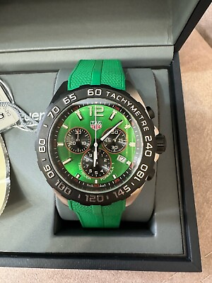 #ad TAG Heuer Formula 1 Quartz Chronograph 43mm Green Men#x27;s Watch CAZ101AP.FT8056