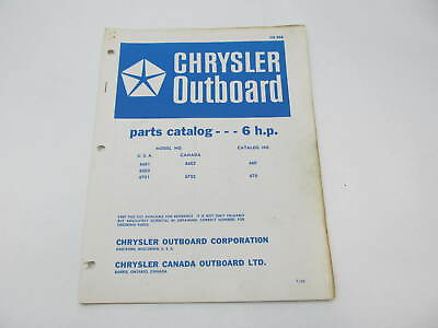 #ad OB958 Outboard Parts Catalog for Chrysler 6 HP 1966 1967