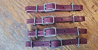 #ad 4 lot New Adjustable 5 8quot; wide STRAIGHT Burgundy LEATHER CURB STRAP