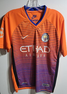 #ad Manchester City 2016 2017 Third Player Issue Football Shirt Jersey Nike Size M