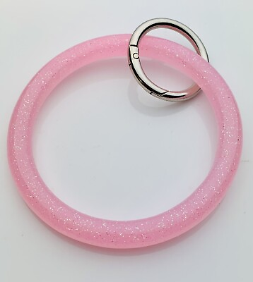 #ad Pink Glitter keychain Bracelet Only Keychain Wristlet