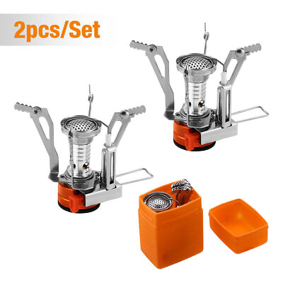 2 Portable Camping Stoves Backpacking Stove with Piezo Ignition Adjustable Valve $13.99