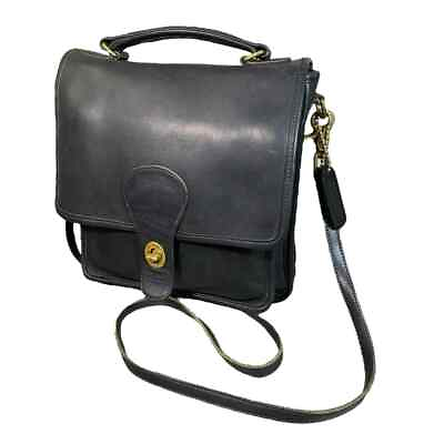 #ad Vintage 70s Luxury Coach Leather Crossbody Station Bag