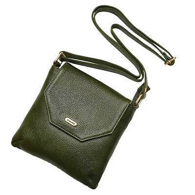 Genuine Leather Castello Flap Crossbody Messenger Girls Sling Girls Bag Green $110.49