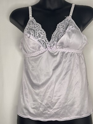 #ad Vintage Sweet Nothings Maidenform White Camisole Slip Top Lace Union Sz 36