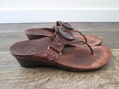 #ad Nurture Womens British Brown Slides Sandals Wedges Shoes 8.5 Pioneer Thong