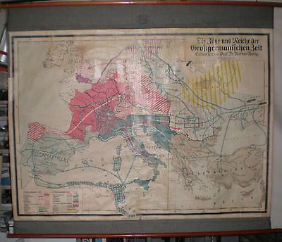 #ad School Wall Map Rich Der Germanic Goths Anglo Saxons 168x120 Etc