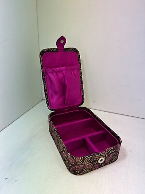 #ad Vintage Paisley Travel Jewelry Box with Snap Closure