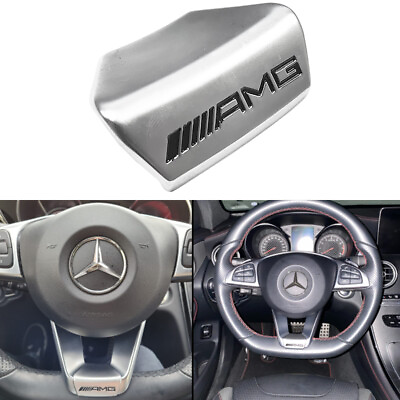#ad 3D Chrome Badge for AMG Steering Wheel Emblem Squared Base GLC C43 C350E Sedan