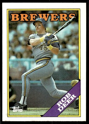 #ad 1988 Topps Rob Deer Baseball Card Milwaukee Brewers #33