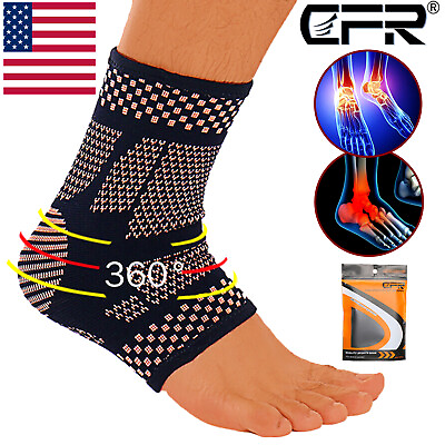 #ad Copper Ankle Support Compression Sleeve Brace Plantar Fasciitis Socks for Sports