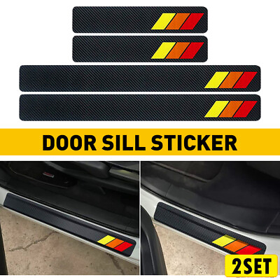 #ad 8x Accessories Car Fiber Carbon Door Sill Sticker 5D Protector 2021 for Toyota