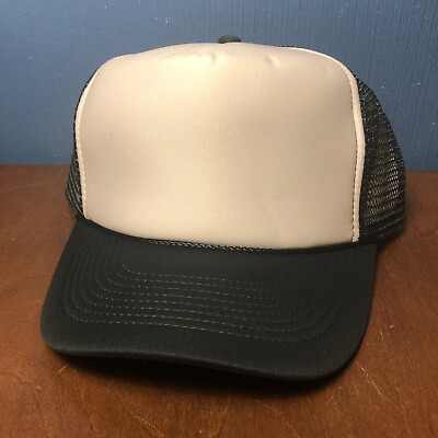 #ad VINTAGE OTTO Brand Trucker Mesh Back Snapback Hat Green White Blank Plain NEW