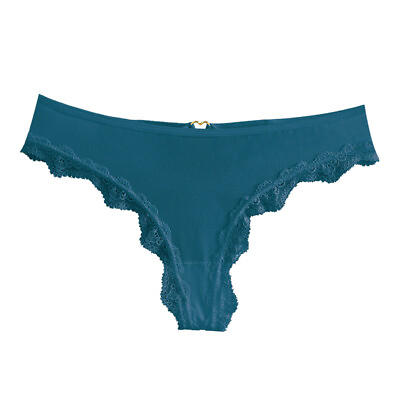 #ad Sexy crossover thin belt thong hollow ice silk underwear Dark green #P