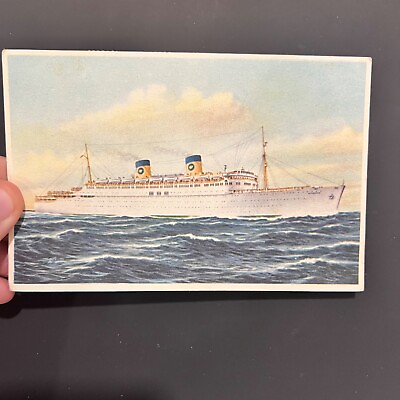 #ad Home Lines S.S. Homeric Colombia 1950s Vintage Postcard