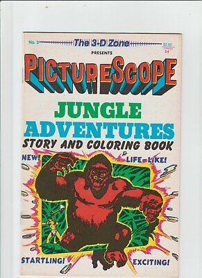 #ad 3D PICTURE SCOPE JUNGLE ADVENTURES #3 COLORING COMIC BOOK 3 D