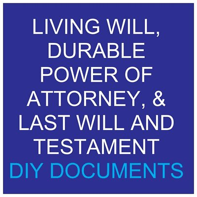 #ad MAILED Durable Power of Attorney Living Will and Last Will amp; Testament DIY KIT