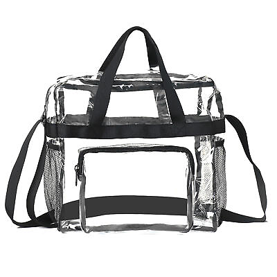 #ad Heavy Duty Clear Transparent Backpack See Through Book Bag Clear PVC Tote Pack