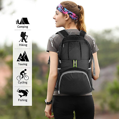 High Quality Black Simple Light Weight Backpacks For School Travelling Hiking $24.69