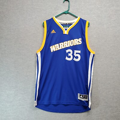 #ad Golden State Warriors Kevin Durant Men Jersey Large Blue Adidas NBA Swingman