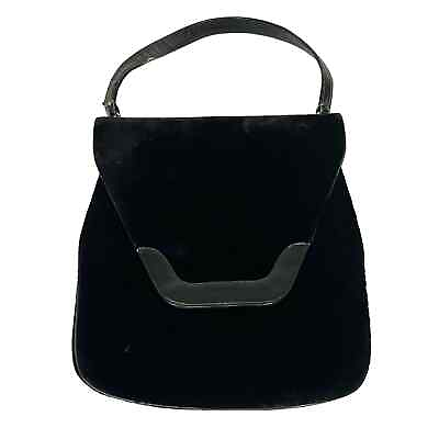 #ad Jana Vintage Purse Black Velvet Handbag