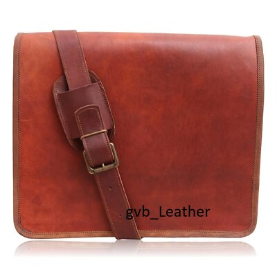 #ad 18quot; Men amp; Women Ultimate Leather Messenger Laptop Bag Computer Satchel Briefcase