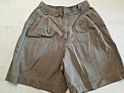 #ad Lizsport Khaki Shorts Size 8 24 1 2quot; Waist Women Pleated Tabs Zipper