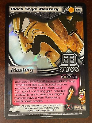 #ad Black Style Mastery HOLO FOIL Rare 126 DBZ TCG Dragon Ball Z Score CCG 2003 Card